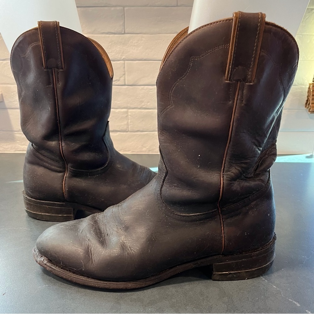 Boulet mens sz 10 brown leather cowboy boots